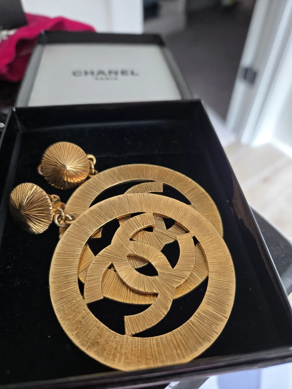 CHANEL Gold Interlocking CC CLIP ONS 24K PLATED